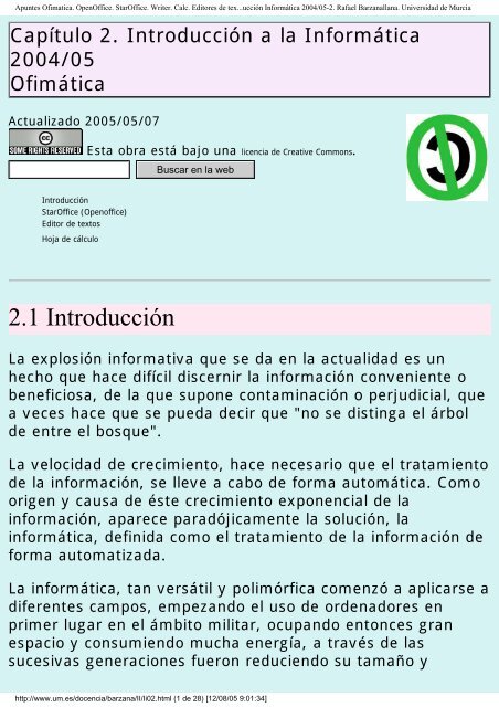 Apuntes Ofimatica. OpenOffice. StarOffice. Writer - Grupo Alarcos