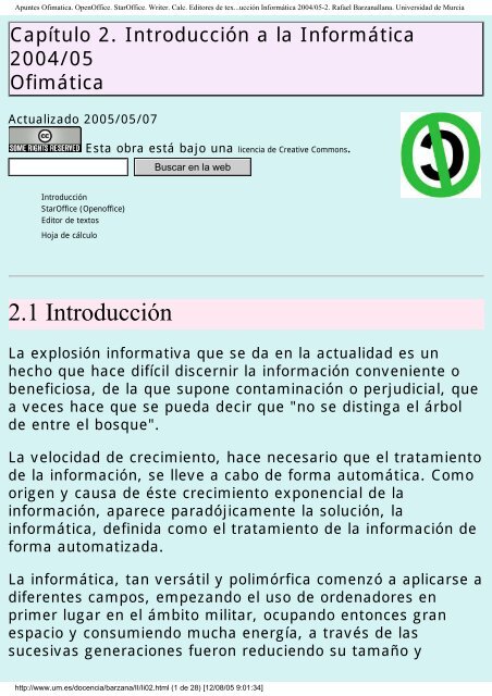 Apuntes Ofimatica. OpenOffice. StarOffice. Writer ... - Grupo Alarcos