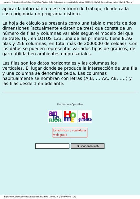 Apuntes Ofimatica. OpenOffice. StarOffice. Writer ... - Grupo Alarcos