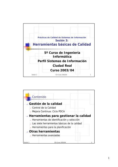 Herramientas básicas de Calidad - Grupo Alarcos