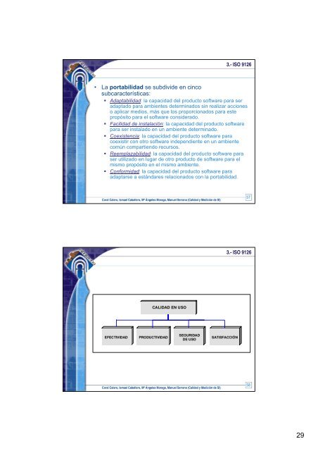 Sesión 1: Introducción a la calidad. Modelos de calidad. ISO 9126 ...