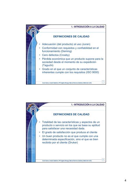 Sesión 1: Introducción a la calidad. Modelos de calidad. ISO 9126 ...