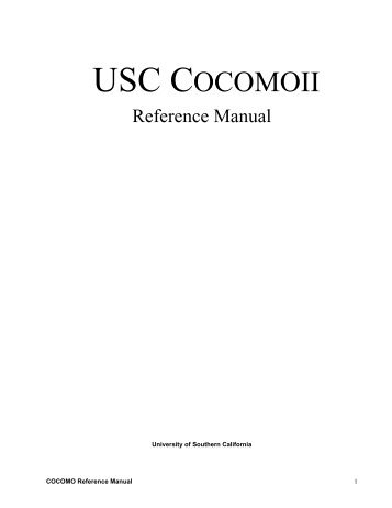 USC COCOMOII - FTP - University of Southern California