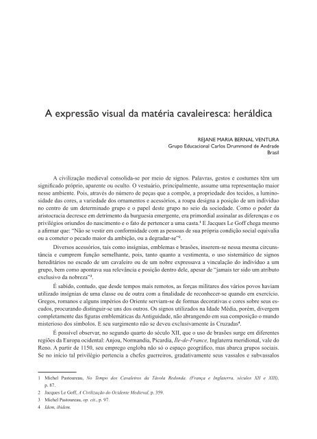 A expressão visual da matéria cavaleiresca: heráldica