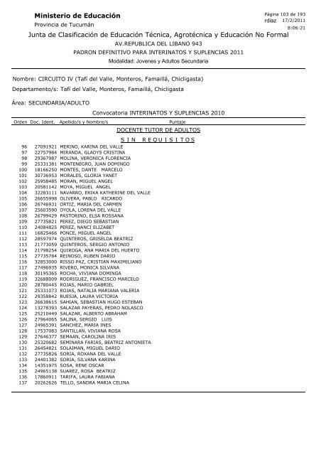 Junta de Clasificación de Educación Técnica, Agrotécnica