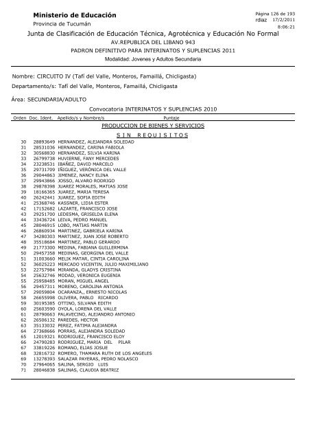 Junta de Clasificación de Educación Técnica, Agrotécnica