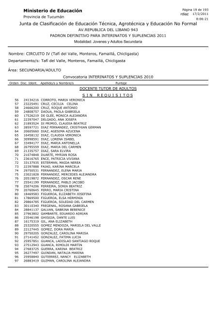 Junta de Clasificación de Educación Técnica, Agrotécnica