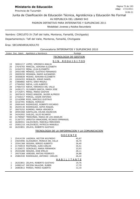 Junta de Clasificación de Educación Técnica, Agrotécnica