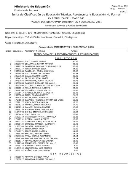 Junta de Clasificación de Educación Técnica, Agrotécnica