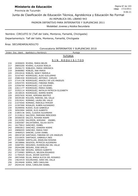 Junta de Clasificación de Educación Técnica, Agrotécnica