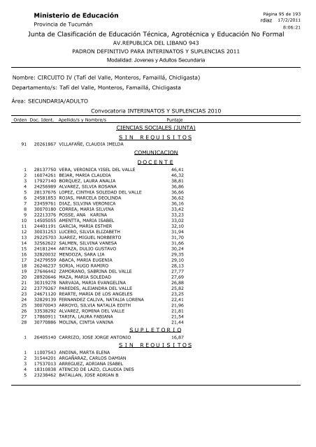 Junta de Clasificación de Educación Técnica, Agrotécnica