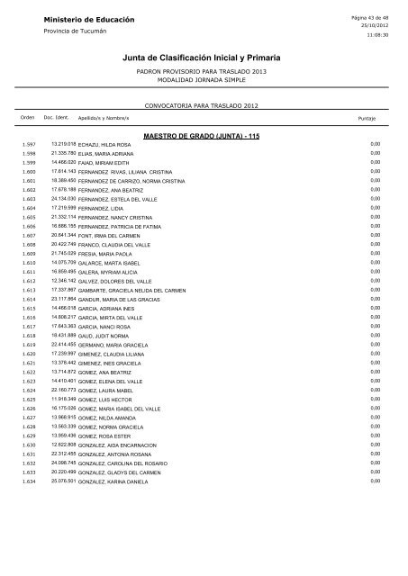 Junta de Clasificación Inicial y Primaria