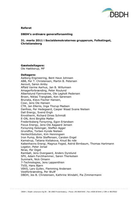 Referat DBDH's ordinære generalforsamling 31. marts 2011 i ...