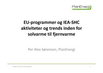 EU-programmer og trends inden for solvarme og fjernvarme - DBDH