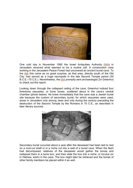 Why Bone Boxes? Splendor of Herodian Jerusalem reflected in ...