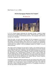 Did the synagogue replace the temple? - cojs