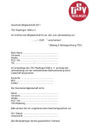 Geschenk-Mitgliedschaft 2011 TSV Riedlingen 1848 e.V. Ich möchte ...