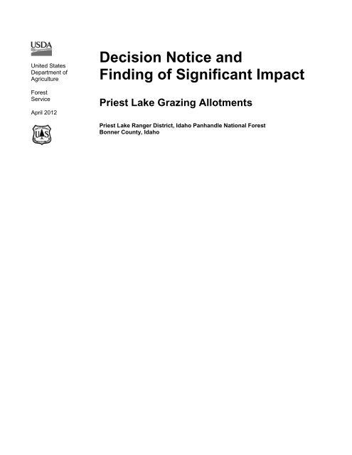 Decision Notice and Finding of Significant Impact