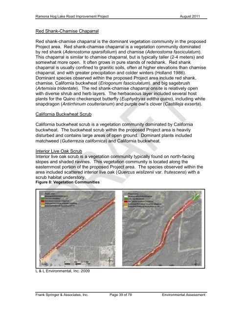 environmental assessment for the hog lake road improvement project