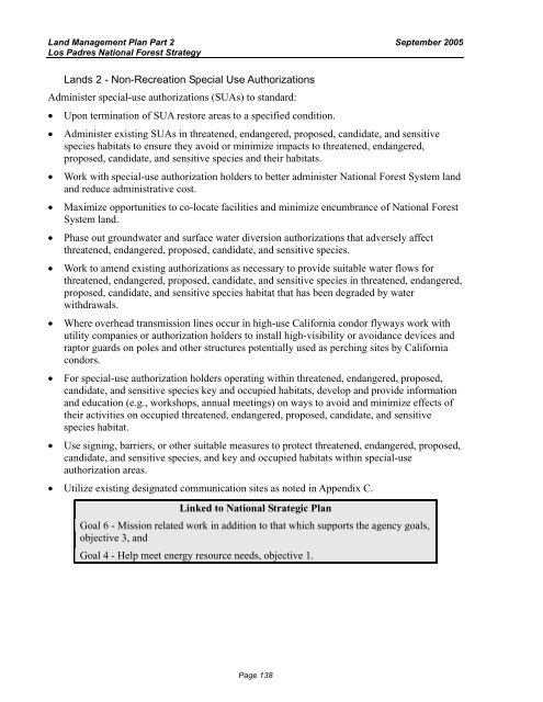 Land Management Plan - Part 2 Los Padres National Forest Strategy