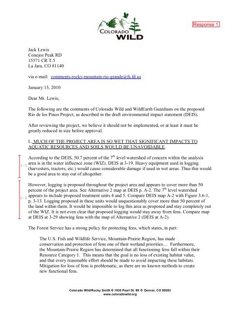 Final Environmental Impact Statement Rio de los Pinos Vegetation ...