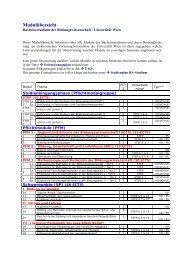 Modulübersicht - Universität Wien