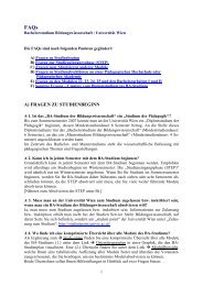 FAQs BA-STUDIUM - Universität Wien