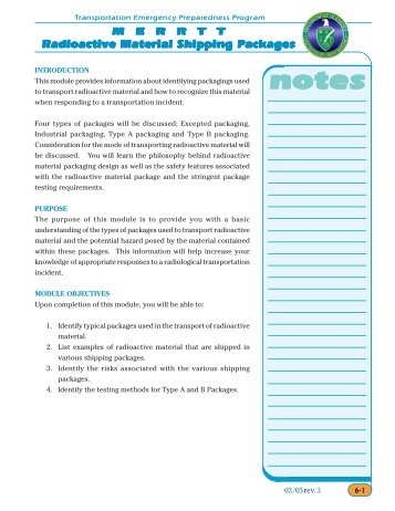 Module 5 - Radioactive Material Shipping Packages