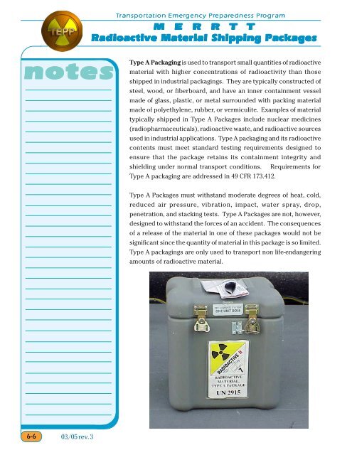 Module 5 - Radioactive Material Shipping Packages