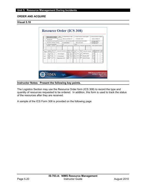 IS-703 NIMS Resource Management - Emergency Management ...