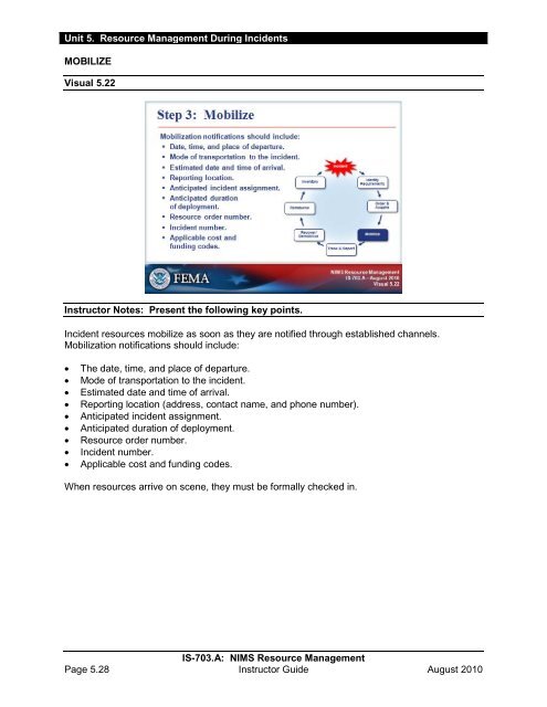 IS-703 NIMS Resource Management - Emergency Management ...