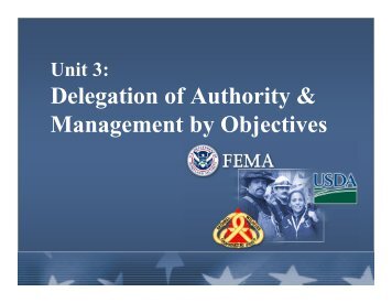 Delegation of Authority & Management by Objectives - Emergency ...