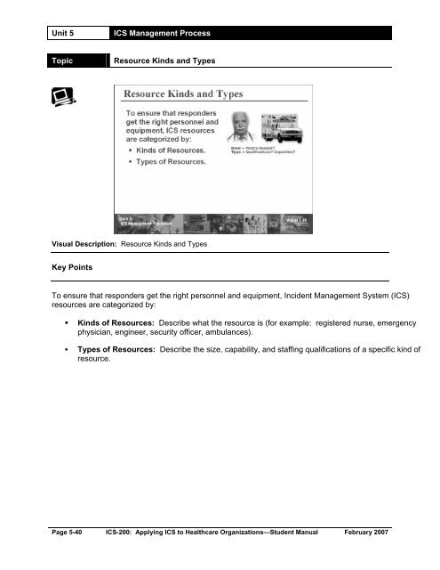 INTRODUCTION AND UNIT OVERVIEW - Emergency Management ...