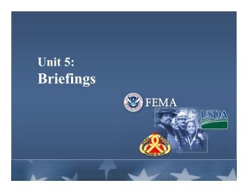 Unit 5: Briefings - Emergency Management Institute