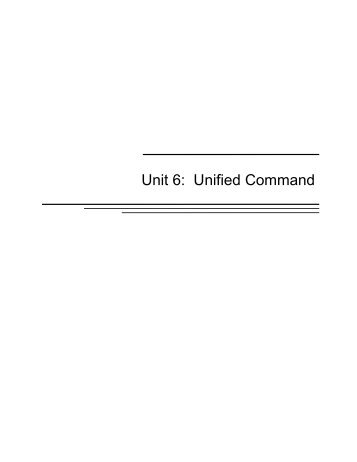 Unit 6: Unified Command - Emergency Management Institute