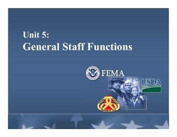 Unit 5: General Staff Functions - Emergency Management Institute