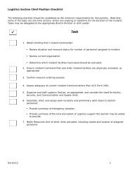 Logistics Section Chief Position Checklist