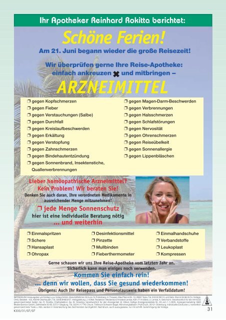 ARZNEIMITTEL Lieber homöopathische ... - Punkt-Apotheke Bünde