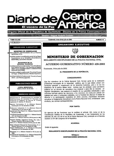 MINISTERIO DE GOBERNACION