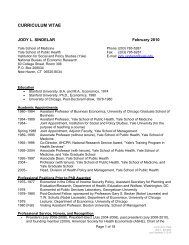 CURRICULUM VITAE - Yale School of Medicine - Yale University