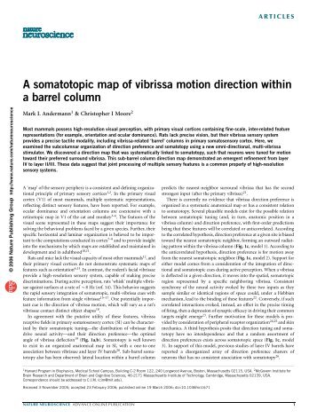 A somatotopic map of vibrissa motion direction within a barrel column