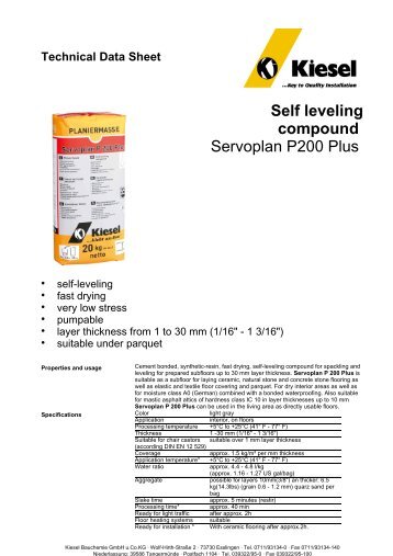 Self leveling compound Servoplan P200 Plus - Polyflor