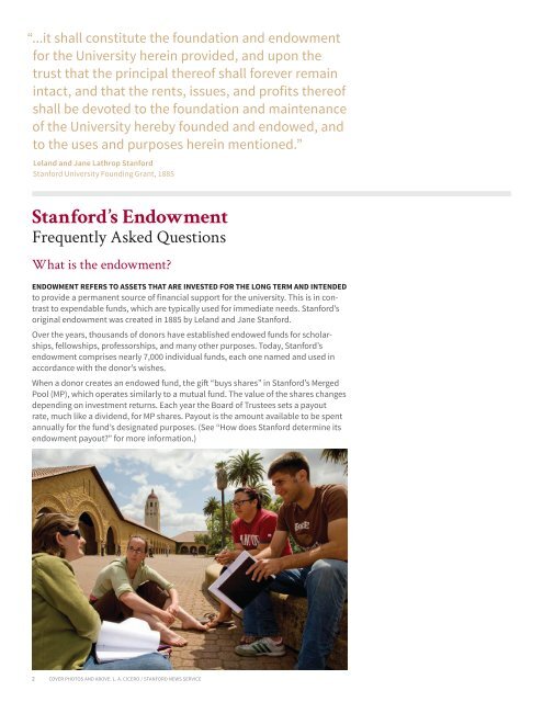 Stanford's Endowment: Frequently Asked Questions - Giving to ...