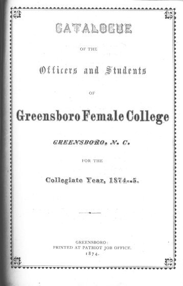 1874-75 - Brock Historical Museum of Greensboro College