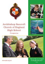 Prospectus (pdf) - Archbishop Sancroft Church of England High ...