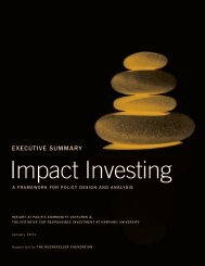 IMPACT INVESTING: A Framework for Policy Design and Analysis