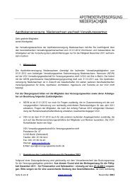Apothekerversorgung Niedersachsen wechselt Verwaltungspartner