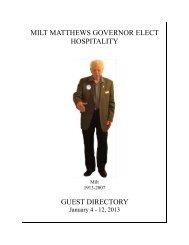 Milt Matthews Governor Elect Hospitality Guest Directory