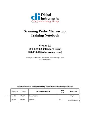 scanning probe microscopy training notebook scanning probe microscopy