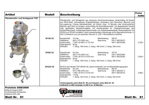 Artikel Modell Beschreibung Blatt Nr. 80 Blatt Nr. 80